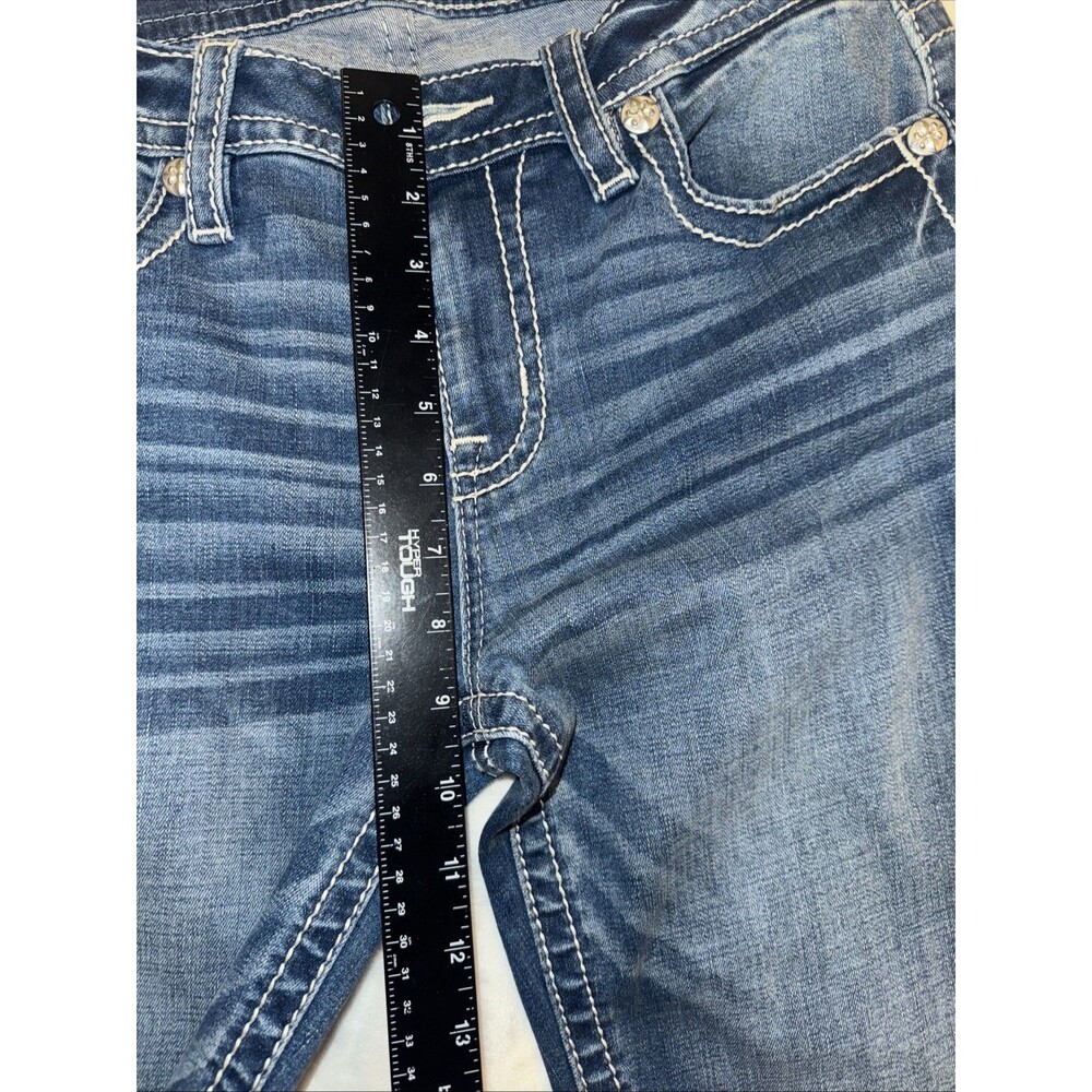 Miss Me Jeans, Slim Boot Women's Size 29 Blue, Denim, Gems Back Pocket, Flared - Picture 8 of 16